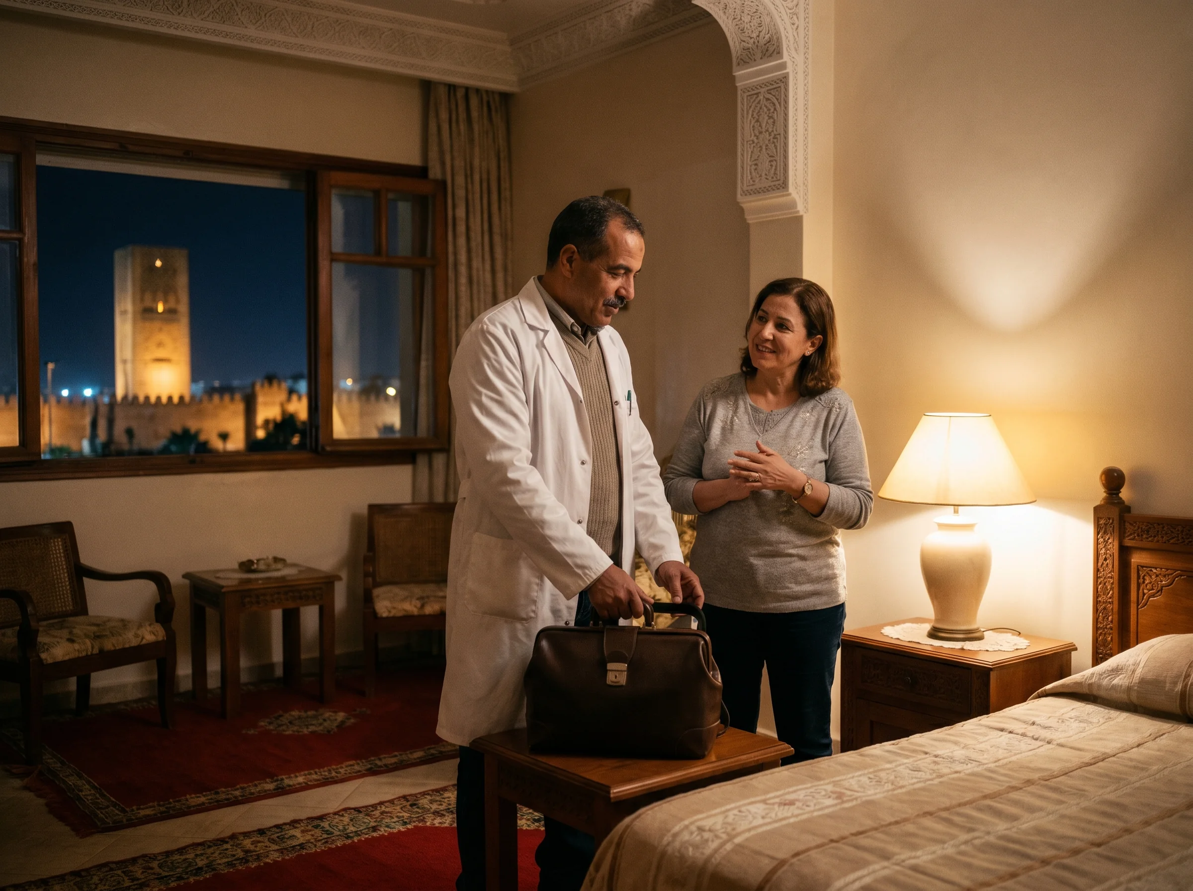 Médecin de garde à Rabat, intervention de nuit 24h/24