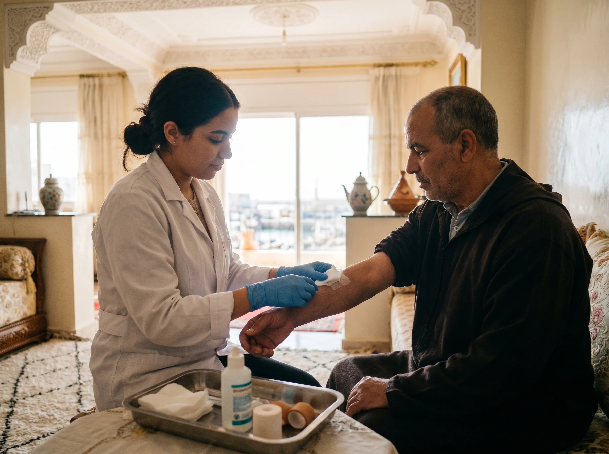Soins médicaux à domicile à Safi, pansement et suivi