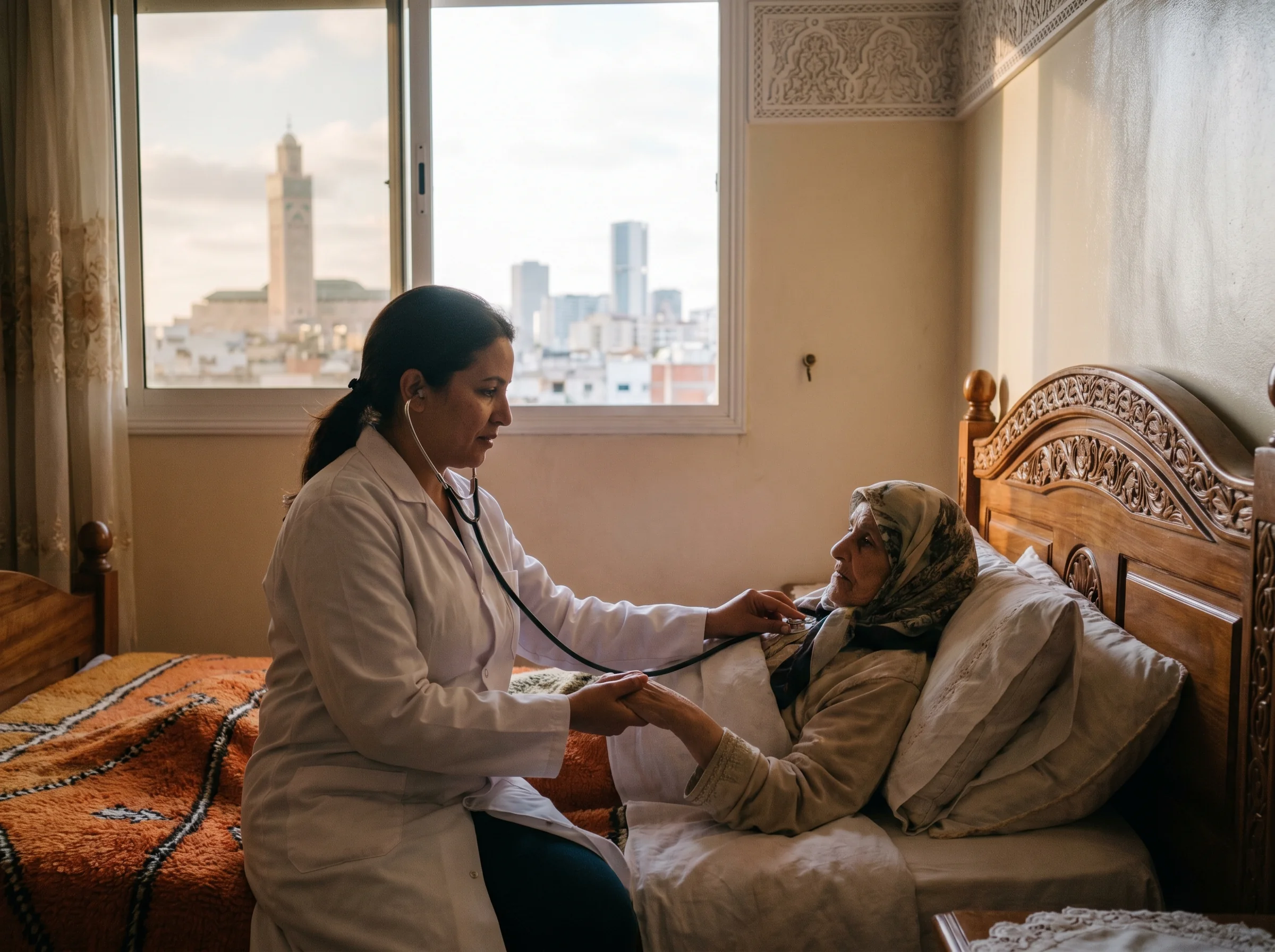 Urgence médicale à domicile à Casablanca, prise en charge d'une patiente âgée