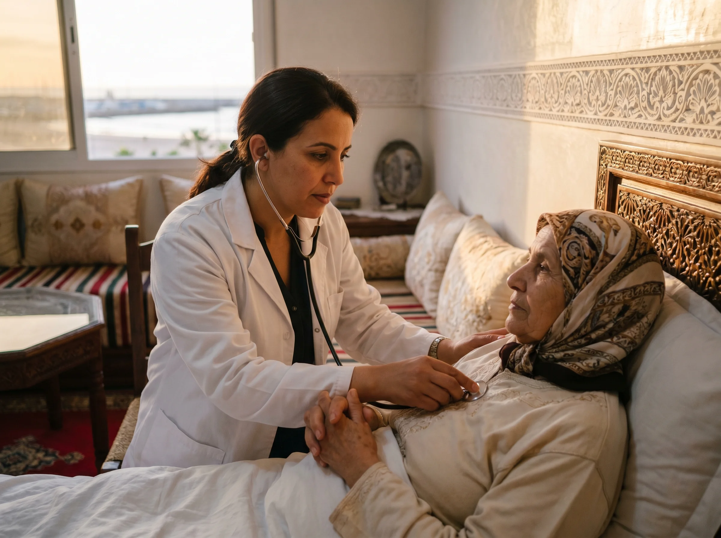 Urgence médicale à domicile à Mohammedia, prise en charge d'une patiente âgée