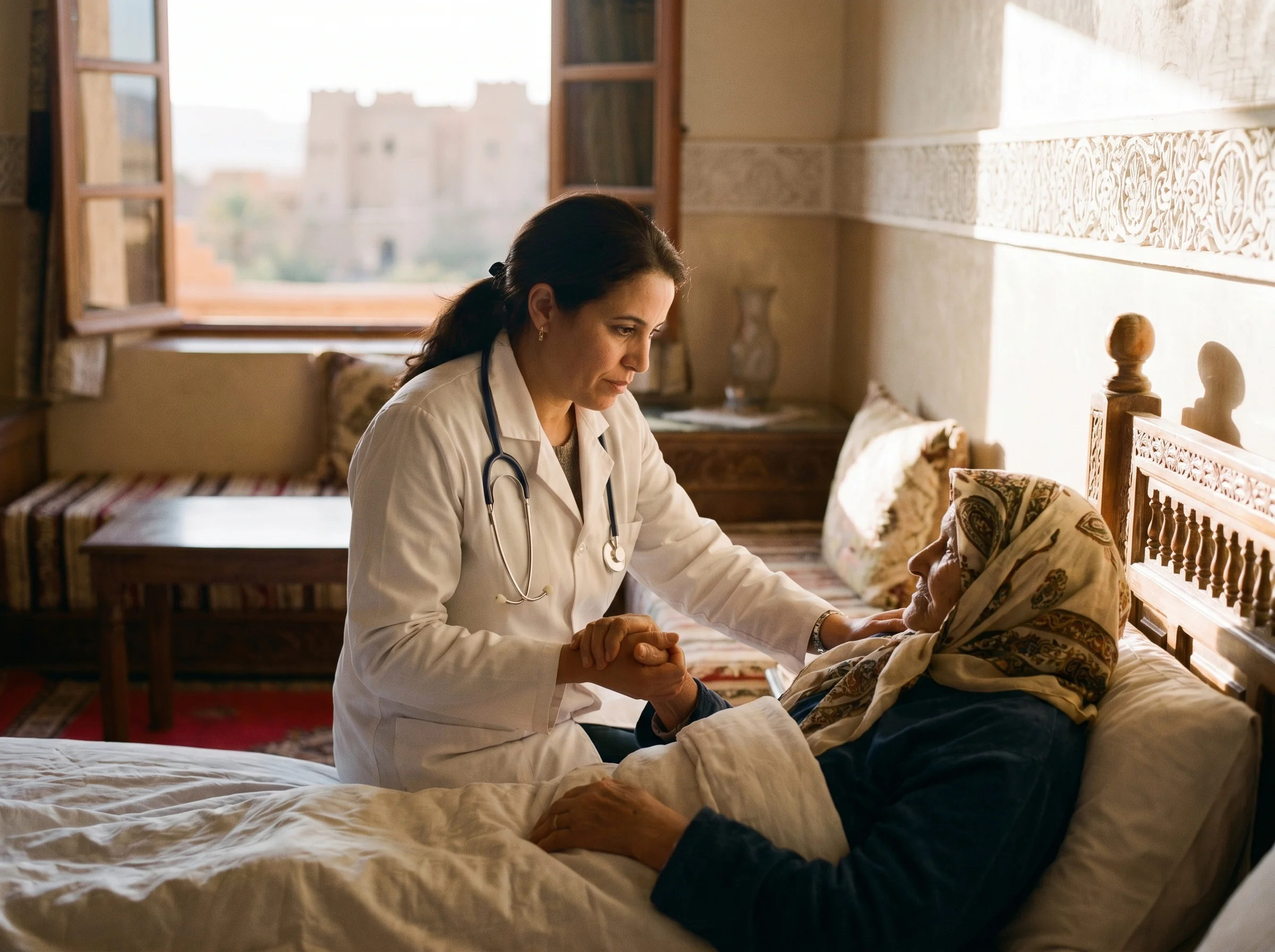 Urgence médicale à domicile à Ouarzazate, prise en charge d'une patiente âgée