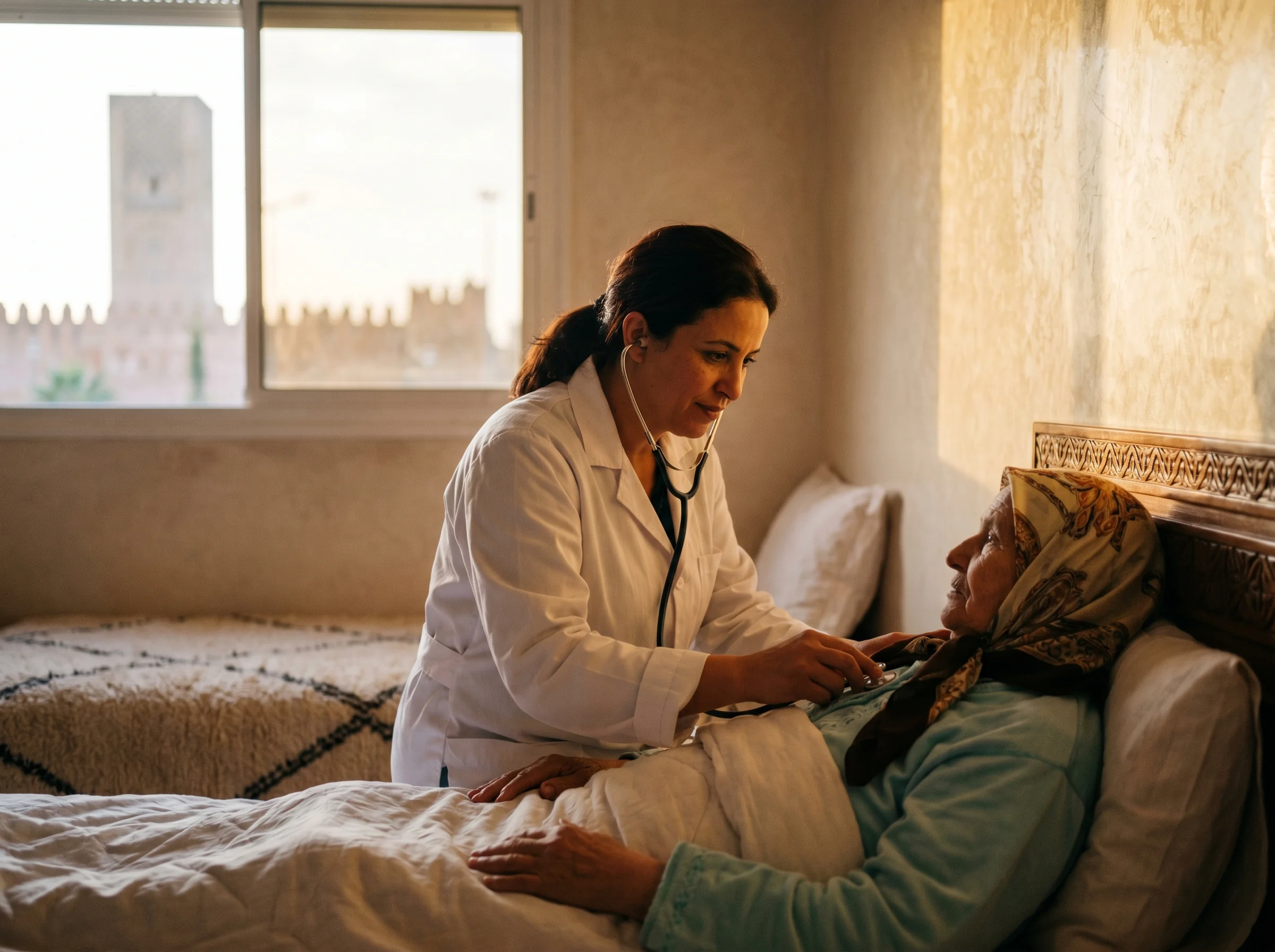Urgence médicale à domicile à Rabat, prise en charge d'une patiente âgée