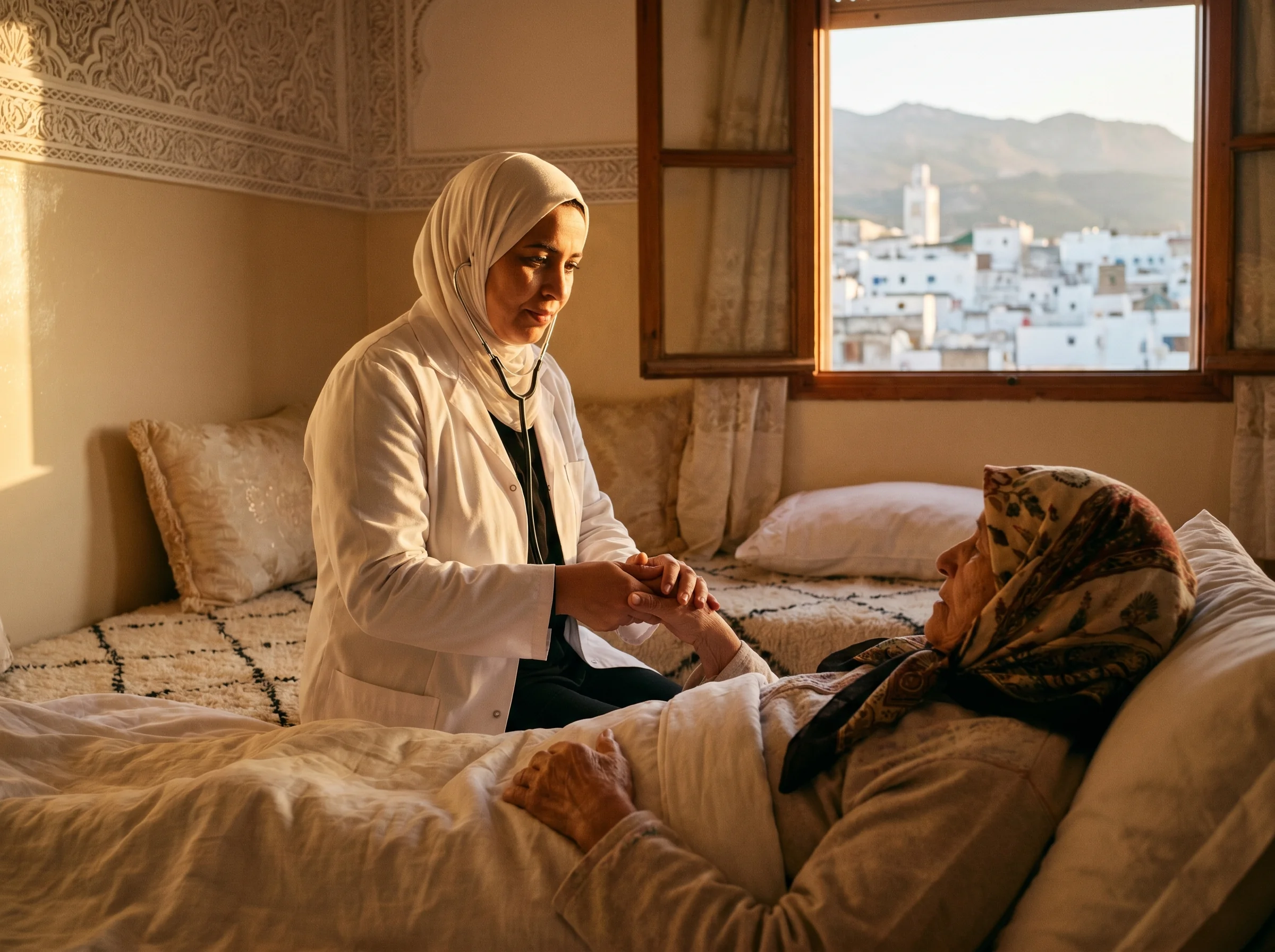 Urgence médicale à domicile à Tétouan, prise en charge d'une patiente âgée