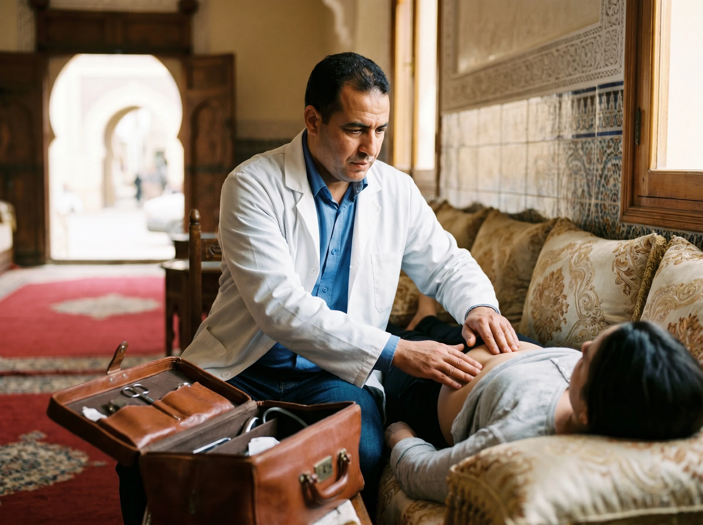 Visite médicale à domicile à Oujda, examen complet